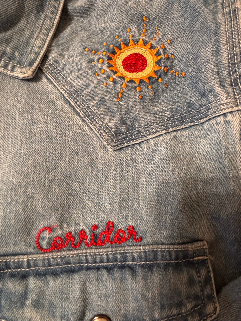 Corridor Sefirot Mountain Embroidered Denim Western Snap Shirt Men’s S - Picture 15 of 16